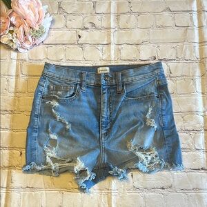 Sneak Peek Distressed Denim Shorts